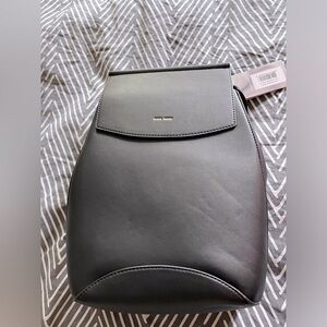 Pixie Mood Mini Recycled Vegan Leather Backpack in Black